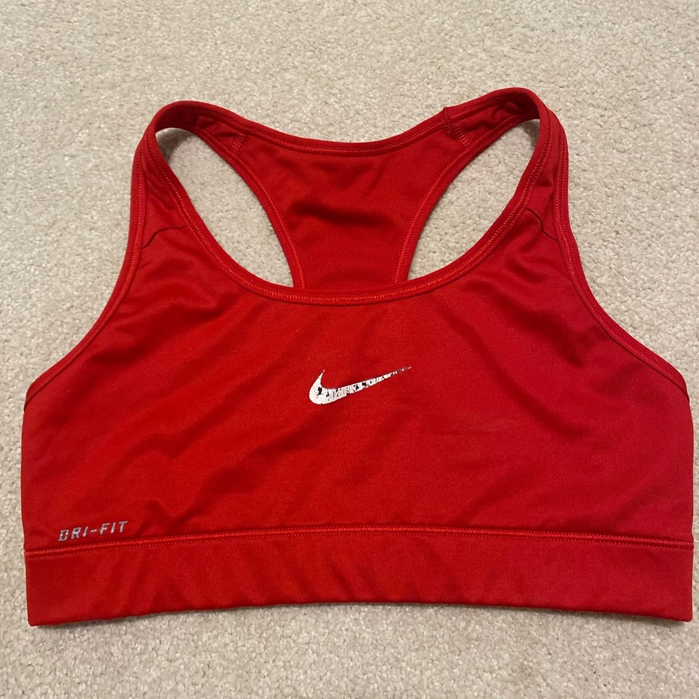 Red Nike sports bra